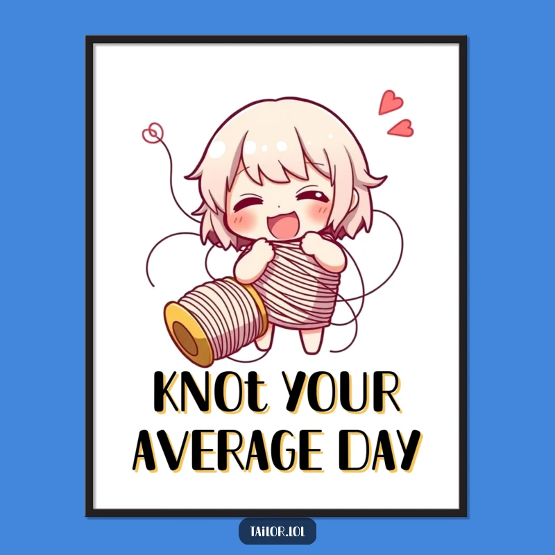 Funny Tangled Thread Giggling Print - Hilarious Digital Art Gift