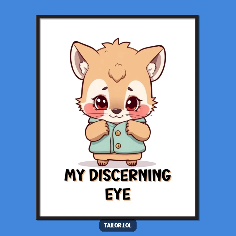 Funny Critical Animal Art Print: Curious Digital Download, Perfect Gift