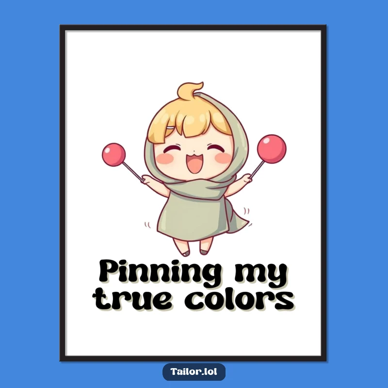 Funny Quilting Digital Art: Giant Pin Illustration, Instant Craft Decor Gift