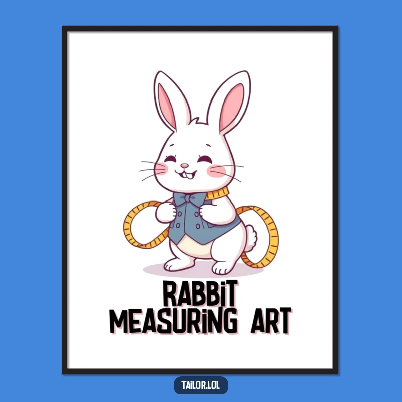 Funny Rabbit Tailor Digital Art - Instant Download, Perfect Humorous Decor