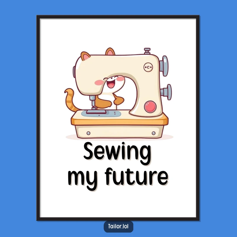 Funny Animal Sewing Machine Digital Art: Hilarious Printable Decor for Crafters