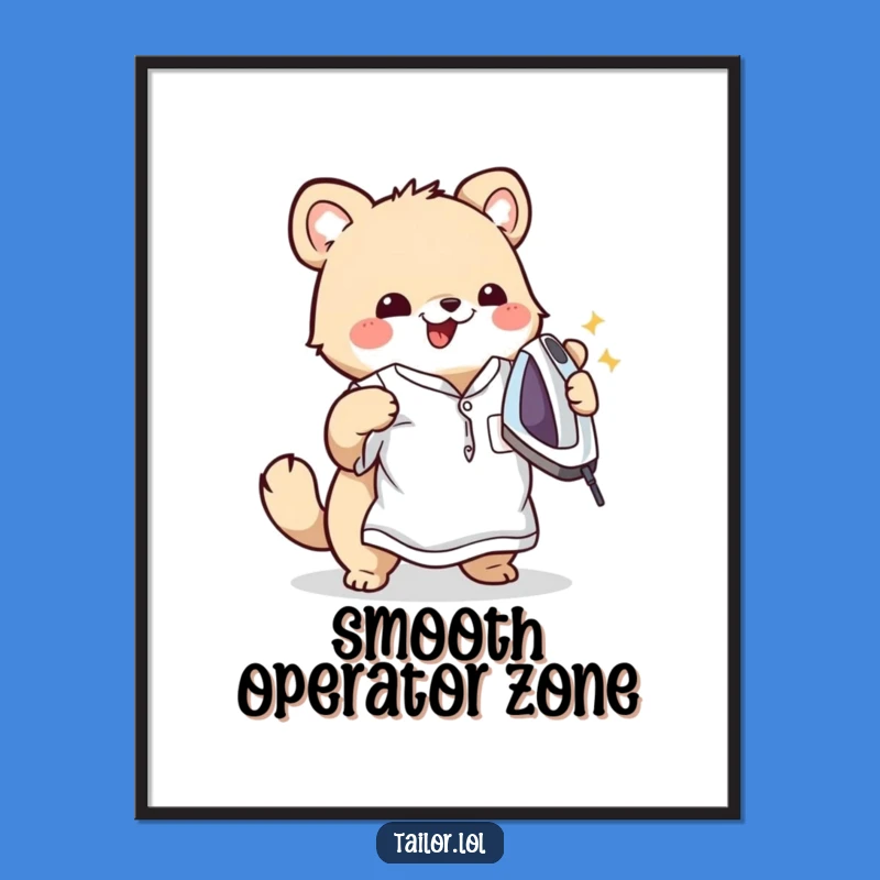 Funny Animal Ironing Digital Art: Cheerful Printable Decor for Tidy Spaces