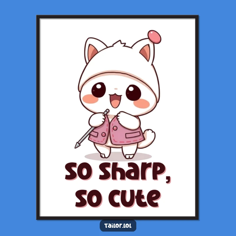 Funny Kawaii Pinning Digital Art Print: Instant Cute Decor!