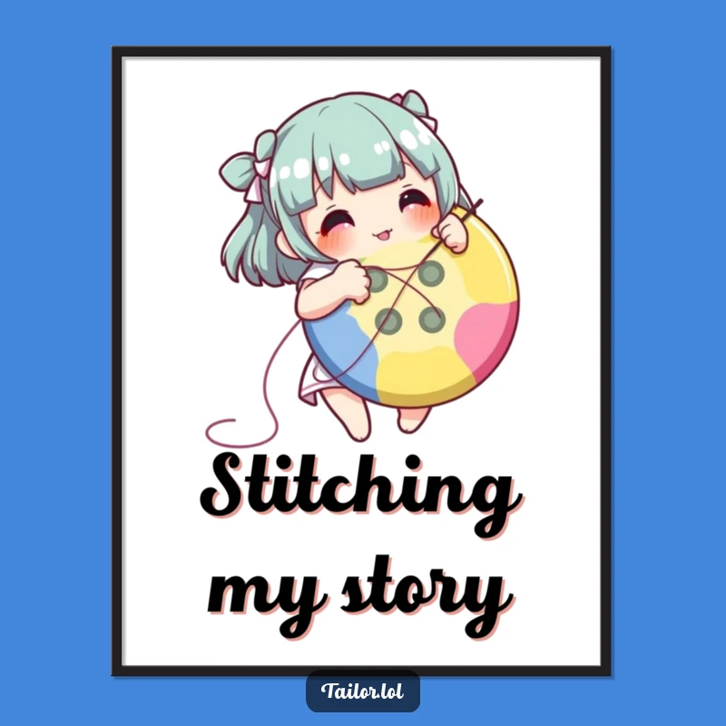 Funny Stitching Character Digital Art - Instant Crafty Gift