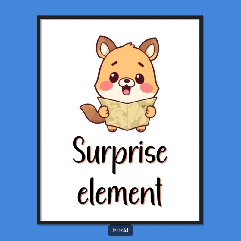 Funny Surprised Animal Measuring Tape Digital Art Print Hilarious Gift