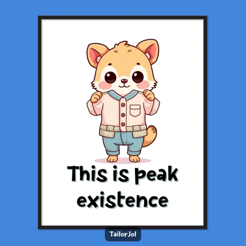 Funny Tiny Garment Digital Art: Hilarious Printable Decor for Craftsmanship Fans