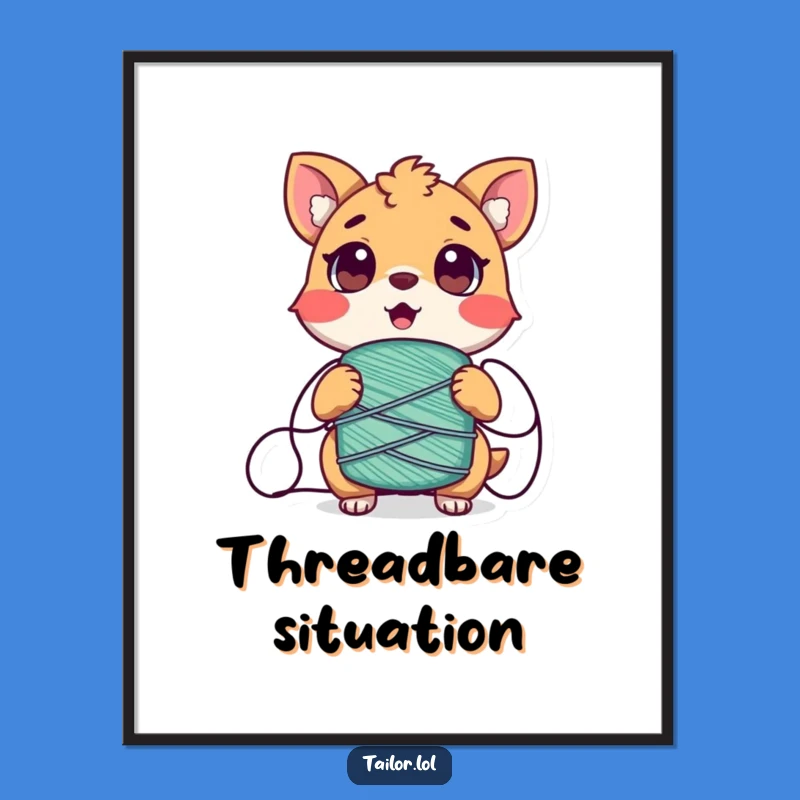 Funny Tangled Animal Digital Print - Instant Thread Chaos Wall Art