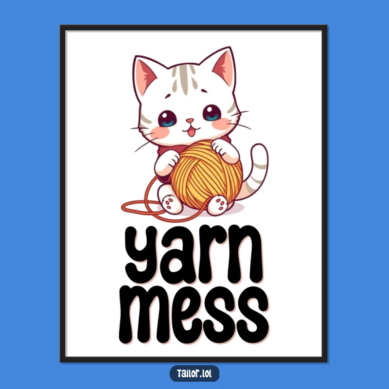 Funny Kawaii Cat Tailor Art: Instant Whimsy for Craft Rooms