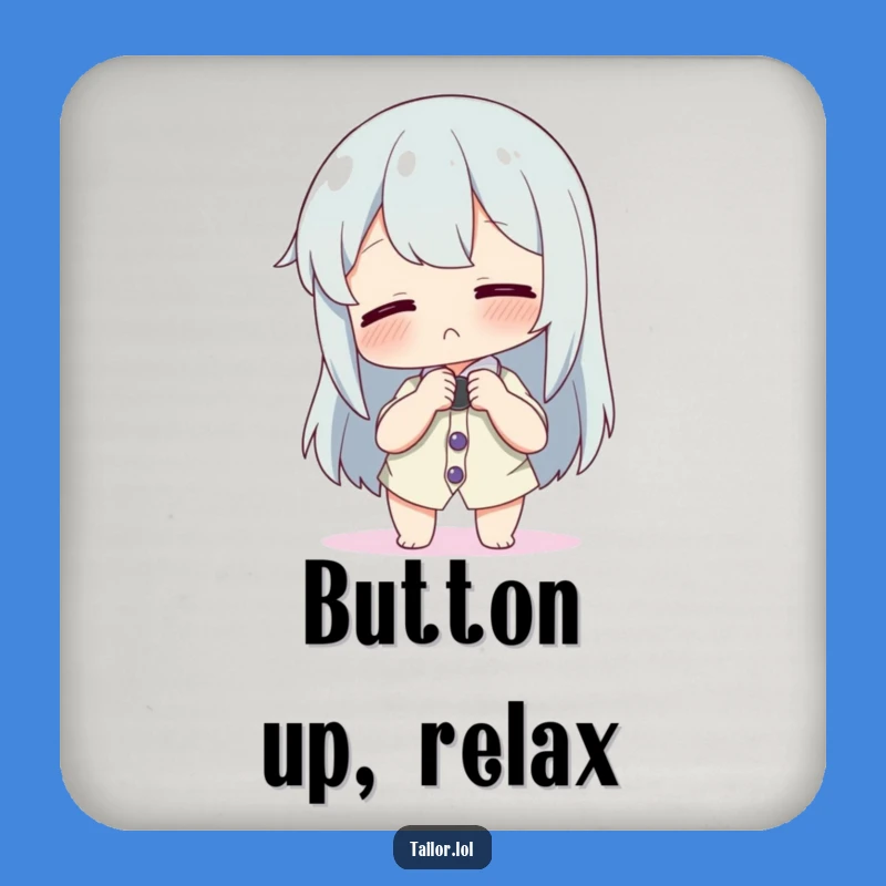 Funny Button Trouble Coaster: Protect Surfaces with Style!