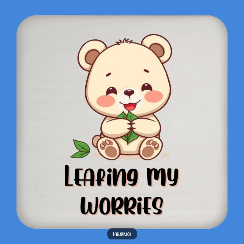 Funny Bear Leaf Pattern Coaster Set - Hilarious Nature Table Protection