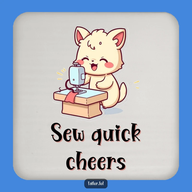 Funny Fast Sewer Coaster: Joyful Animal Stitch Master Drink Protector, Perfect Funny Gift