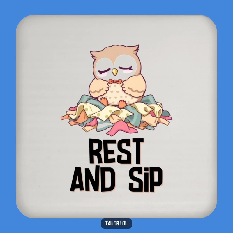Funny Owl Tailor Coaster: Sleepy Fabric Napper - Protect Surfaces
