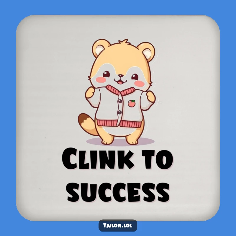 Funny Proud Crafter Coasters: Animal Shows Off Tiny Garment, Protect Surfaces Funny Gift