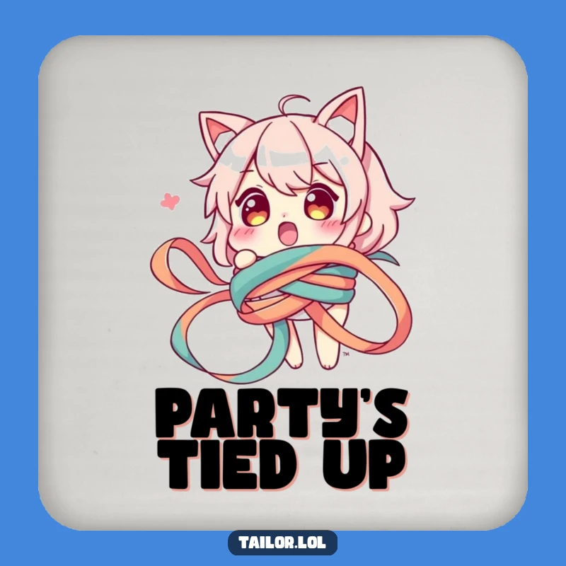 Funny Tangled Ribbon Coaster: Protect Surfaces with Hilarious Art and Playful Charm