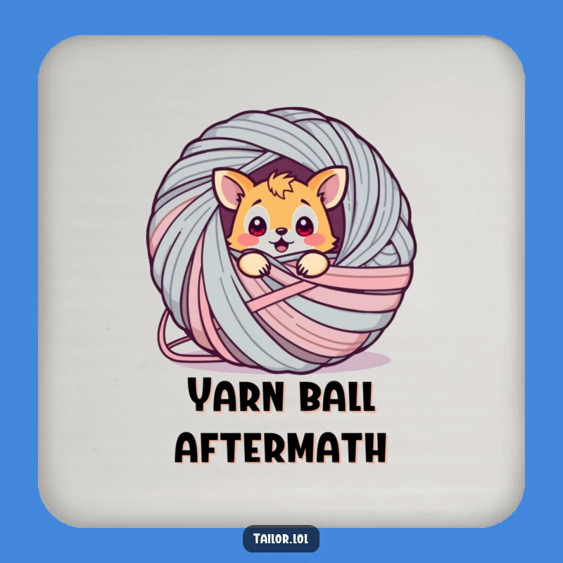 Funny Yarn Tangle Coaster: Protect Surfaces with Adorable, Tangled Animal Charm