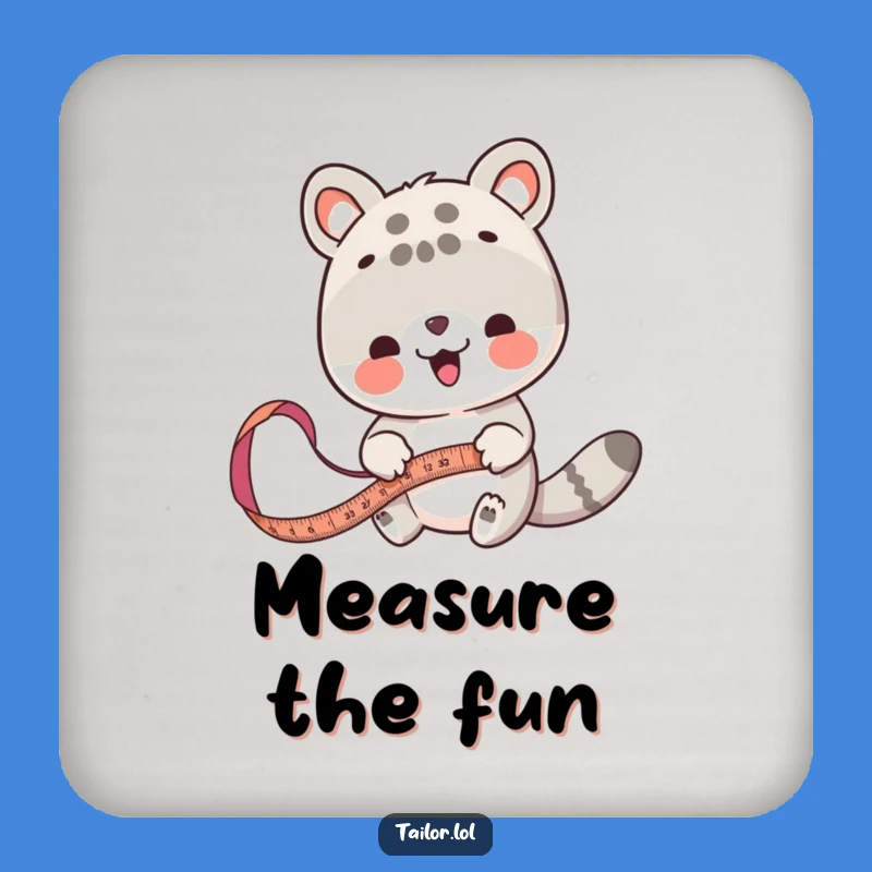 Funny Animal Measurer Coaster: Cute Fabric Taping Drink Protector, Perfect Funny Gift