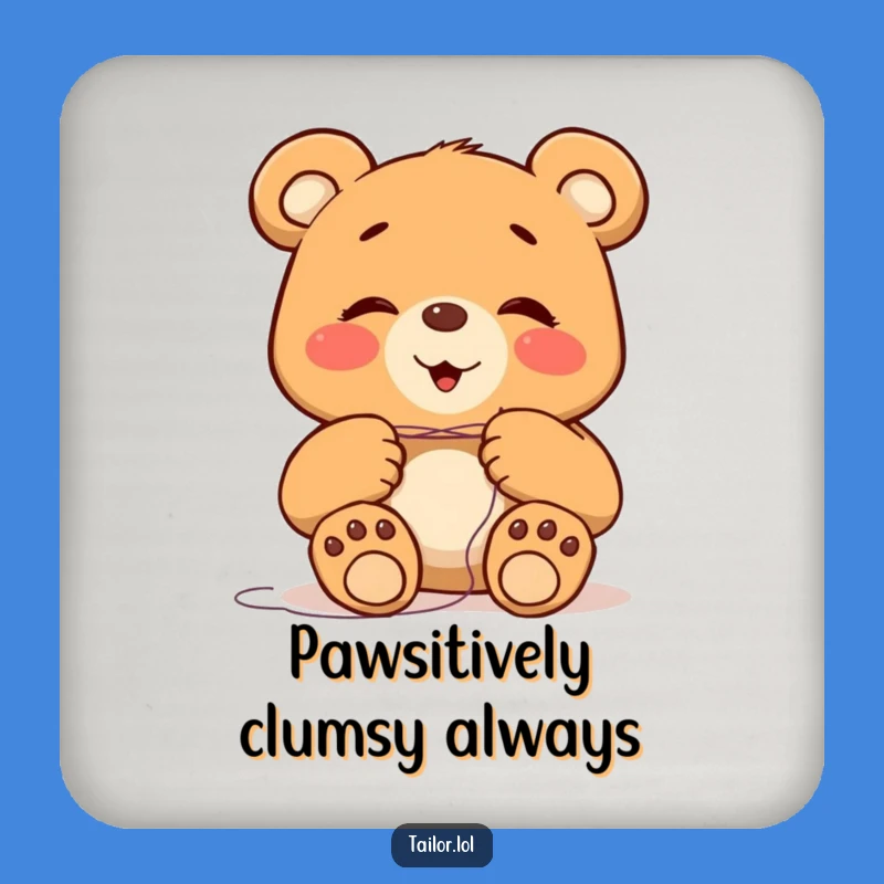Funny Giggling Bear Coaster: Protect Surfaces with Hilarious Dexterity Art
