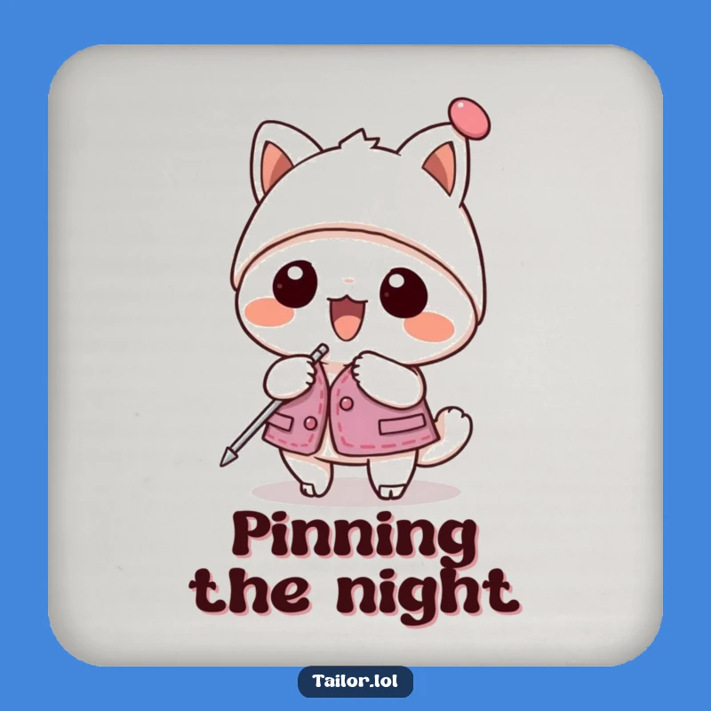 Funny Kawaii Pinning Coaster: Cute Protection!