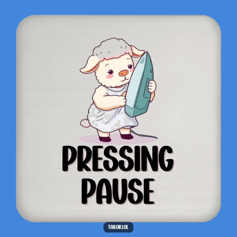 Funny Silly Sheep Ironing Shirt Coaster, Protects Surfaces with Comedic Charm