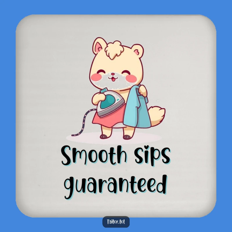 Funny Ironing Animal Coaster: Cheerful Protection, Perfect Tabletop Gift