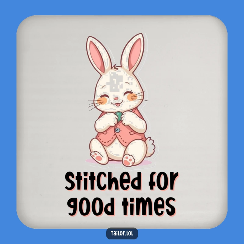 Funny Bunny Sewing Coasters: Cute Rabbit Mending Vest Set, Perfect Gift