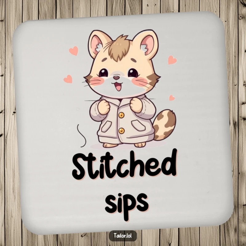 Funny Cute Animal Coaster Stitching Fabric, A Charming and Humorous Addition to Any Tabletop.
