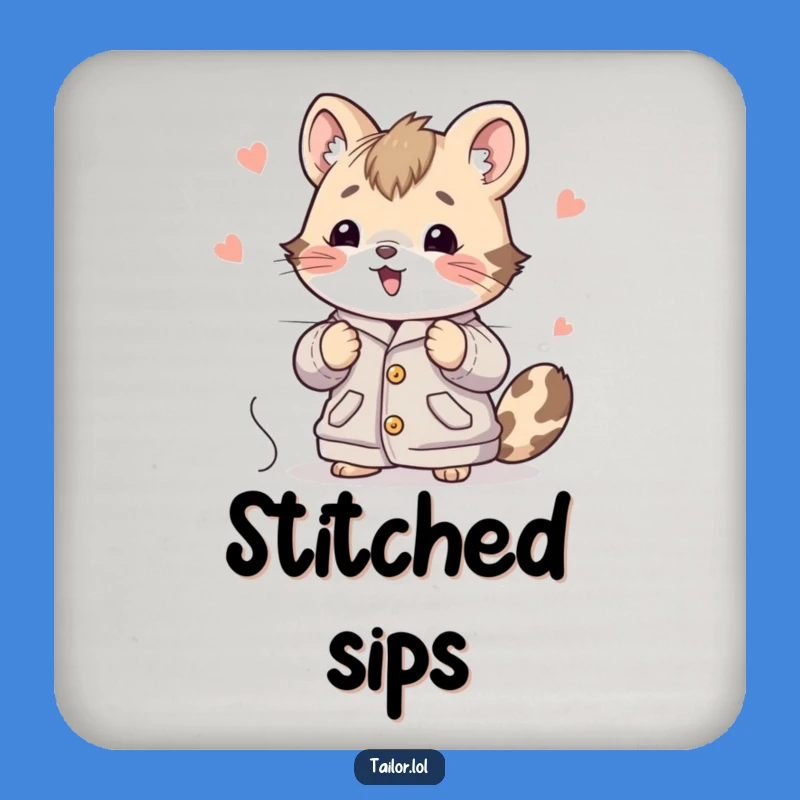 Funny Animal Stitching Coaster Table Decor, Hilarious Crafter Gift