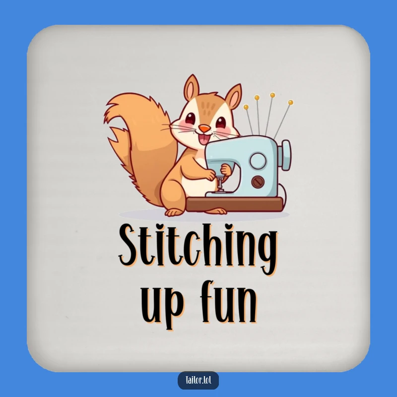 Funny Squirrel Sewing Coasters: Whimsical Crafter Squirrel Set, Perfect Gift