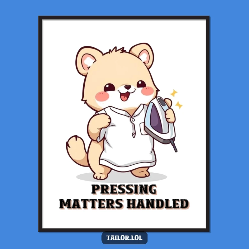 Funny Animal Ironing Poster: Hilarious Wall Art for Tidy Homes and Cute Decor