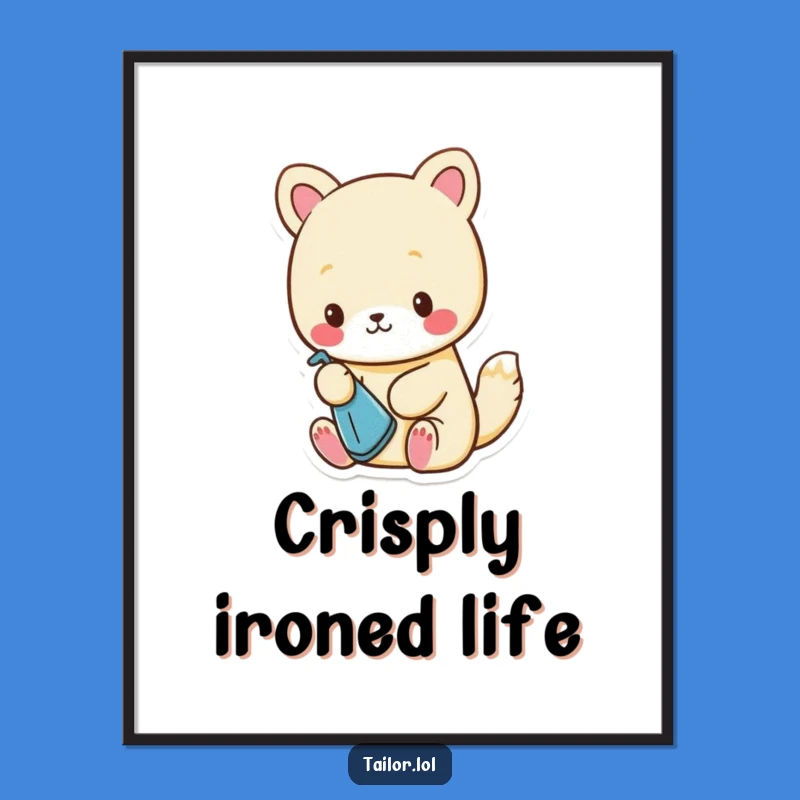 Funny Animal Poster: Cute Ironing Character Inspiring Neatness, Great Funny Gift!