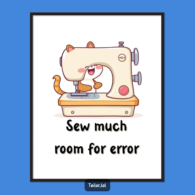 Funny Animal Sewing Machine Poster: Hilarious Wall Art for Crafters