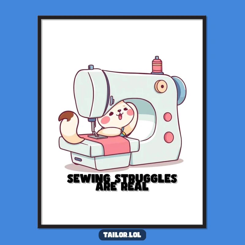 Funny Animal Sewing Poster: Hilarious Wall Art for Crafters and Creative Spaces