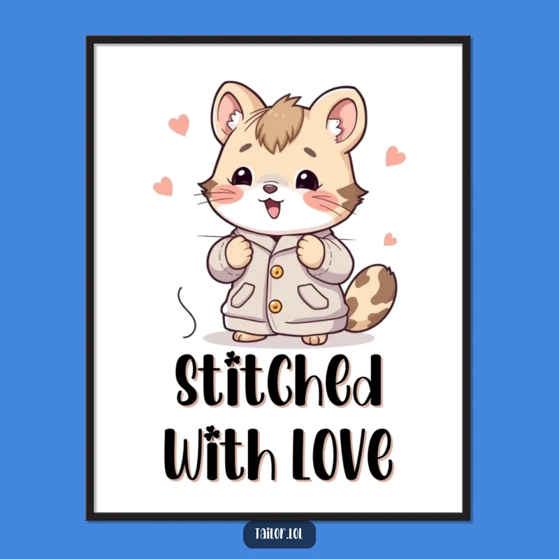 Funny Animal Stitching Poster Whimsical Wall Art, Hilarious Gift