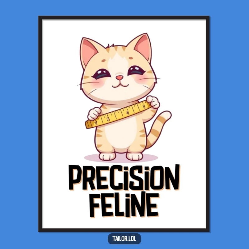 Funny Cat Sewing Poster - Cute Fabric Art, Humorous Wall Decor