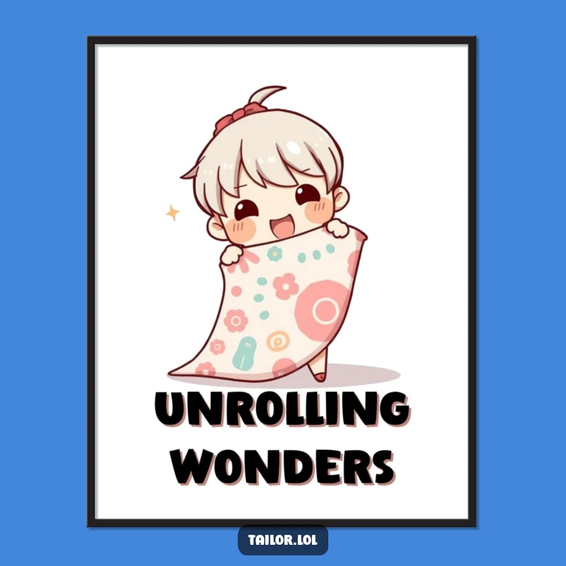 Funny Fabric Fanatic Art Print a Colorful Gift for Wall Decor