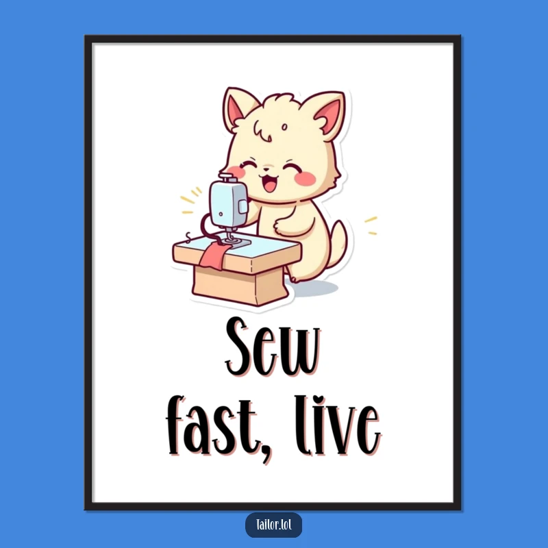Funny Fast Sewer Poster: Vibrant Animal Stitch Master Art, Unique Funny Gift