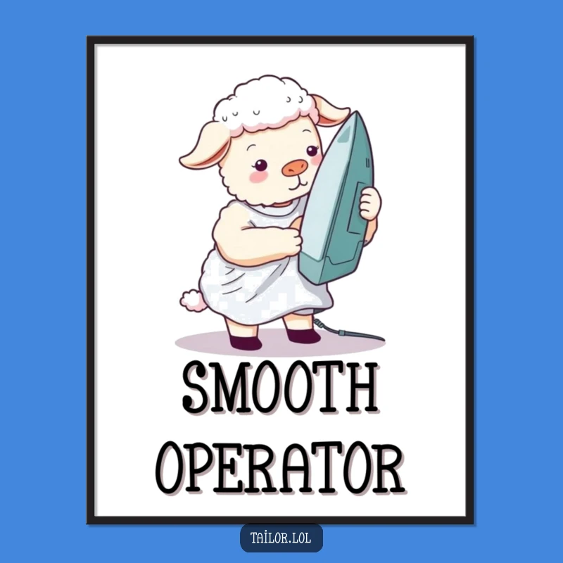 Funny Silly Sheep Ironing Shirt Poster, Quirky Wall Art & Hilarious Gift Idea