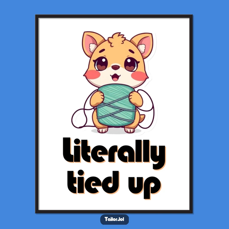 Funny Tangled Animal Poster - Surprised Character Art for Whimsical Spaces