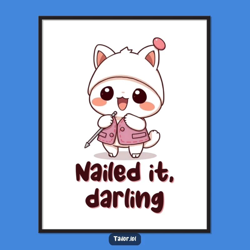 Funny Kawaii Pinning Poster: Cute & Hilarious Wall Art!
