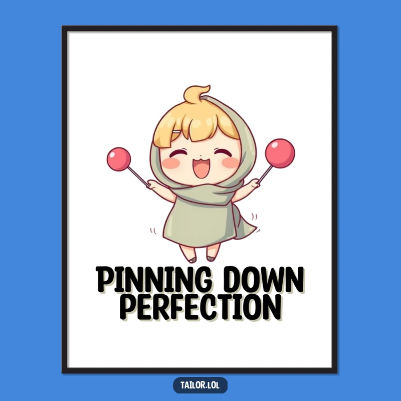 Funny Quilting Art Print: Giant Pin Fabric Fun, Whimsical Craft Decor Gift