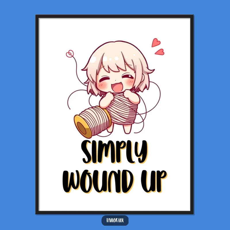 Funny Tangled Thread Giggling Poster - Hilarious Gift for Craft Room Decor