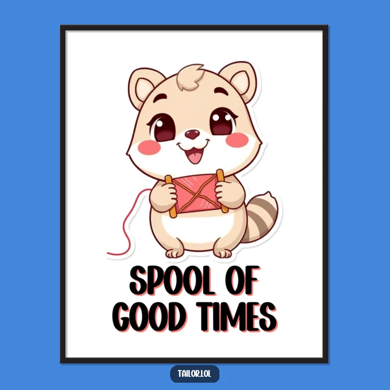 Funny Animal Poster: Cheerful Thread Holder Inspiring Joy, Great Funny Gift!