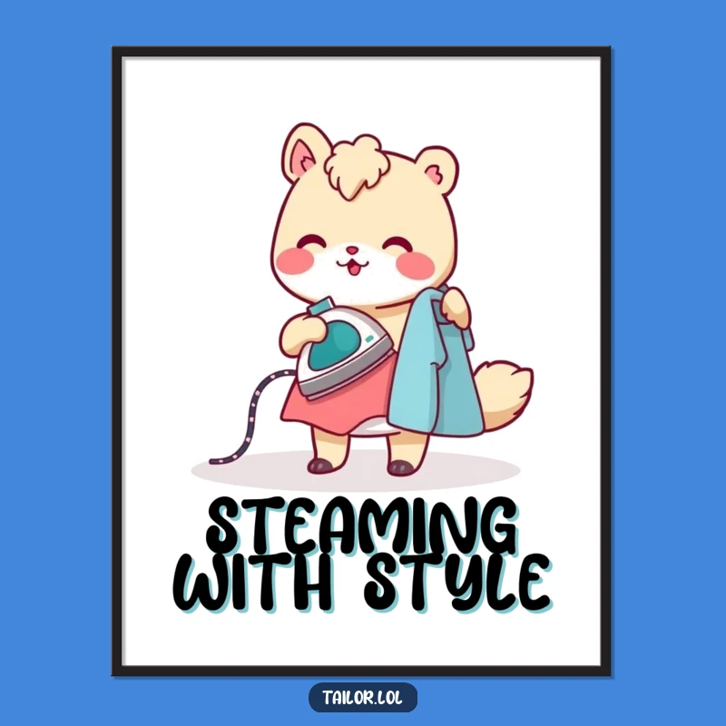 Funny Ironing Animal Poster: Cheerful Decor, Perfect Laundry Room Gift