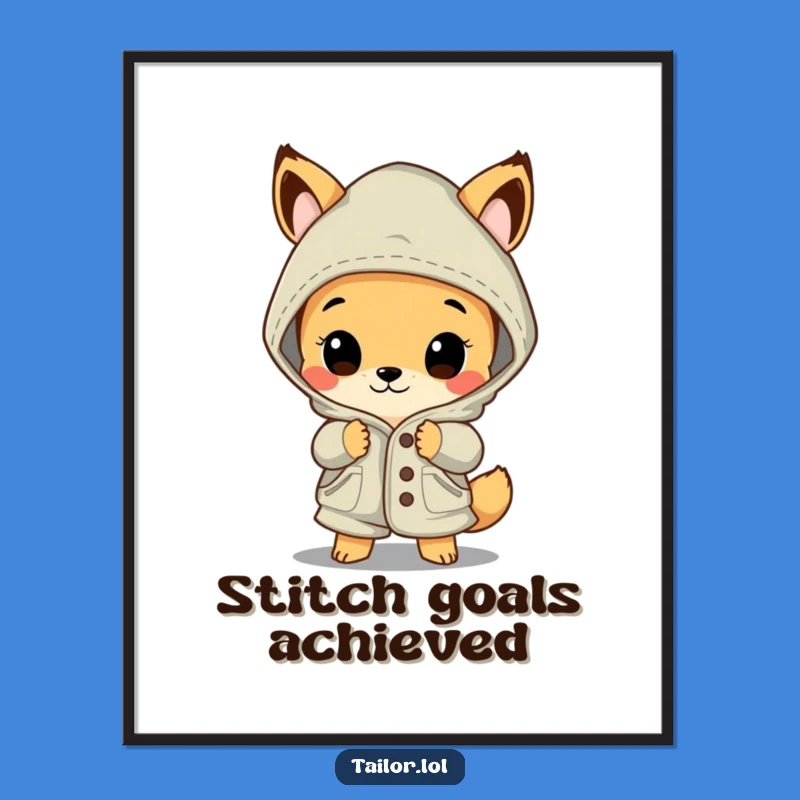 Funny Garment Admirer Poster: Curious Animal Art for the Fashion-Forward