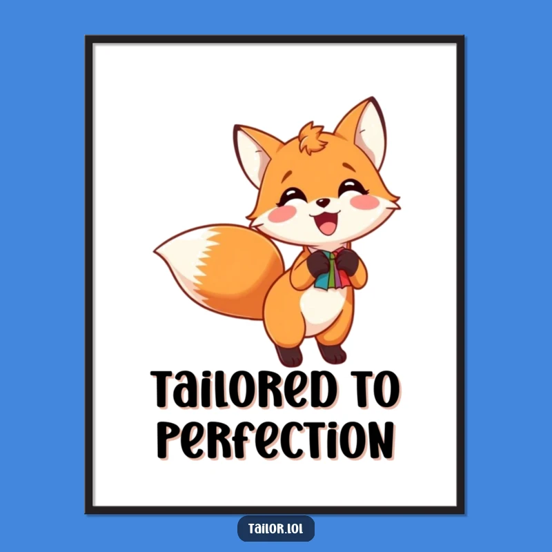 Funny Fox Tail Swatch Poster - Hilarious Sewing Wall Art