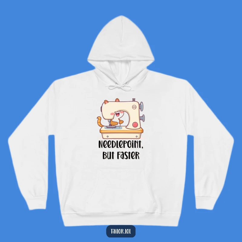 Funny Animal Sewing Machine Hoodie: Cozy Crafter Gift for Warmth and Laughs