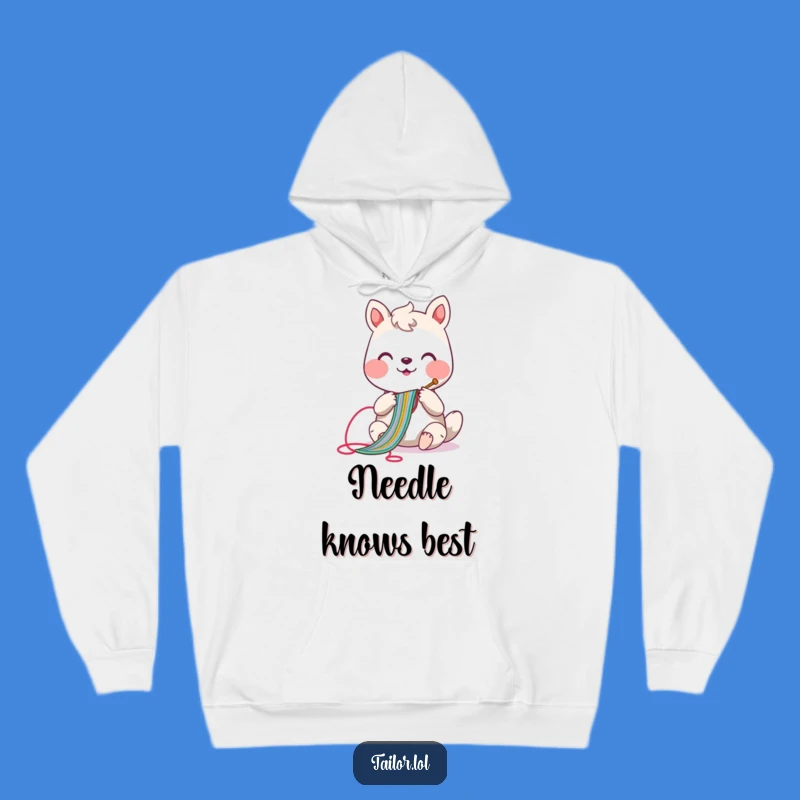 Funny Sewing Animal Hoodie: Cozy Crafter's Colorful Stitch, Ultimate Gift for Textile Lovers