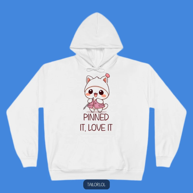 Funny Kawaii Pinning Hoodie: Cozy & Cute Crafting Companion!
