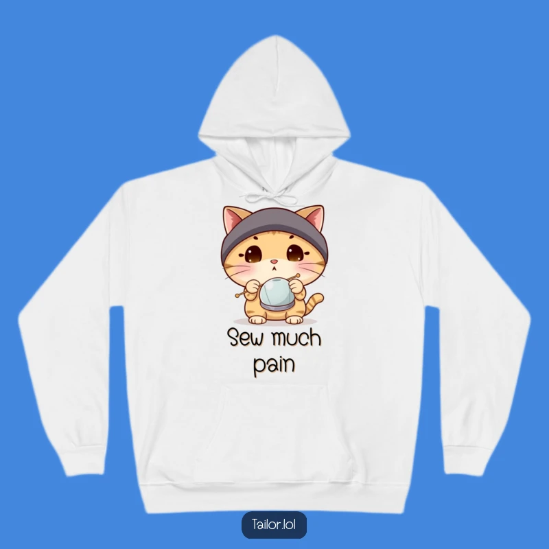 Funny Cat Sewing Hoodie: Cozy and Hilarious Gift for Crafty People