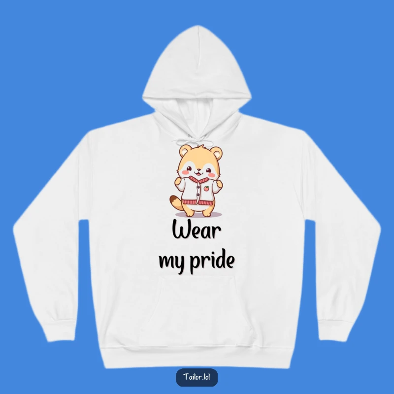 Funny Proud Crafter Hoodie: Cozy Animal Shows Off Tiny Garment, Your Favorite Funny Gift